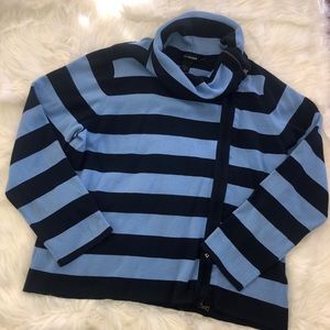 Lane Bryant Full Zip Striped Sweater